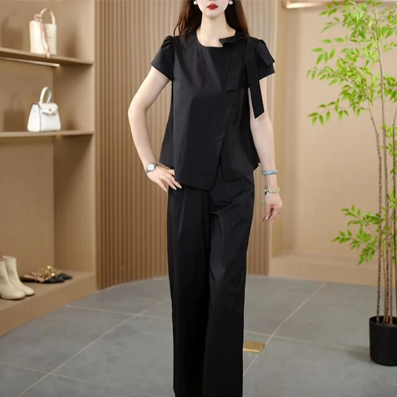 时尚显瘦套装2025夏季新款时尚气质显瘦修身收腰法式两件套套装