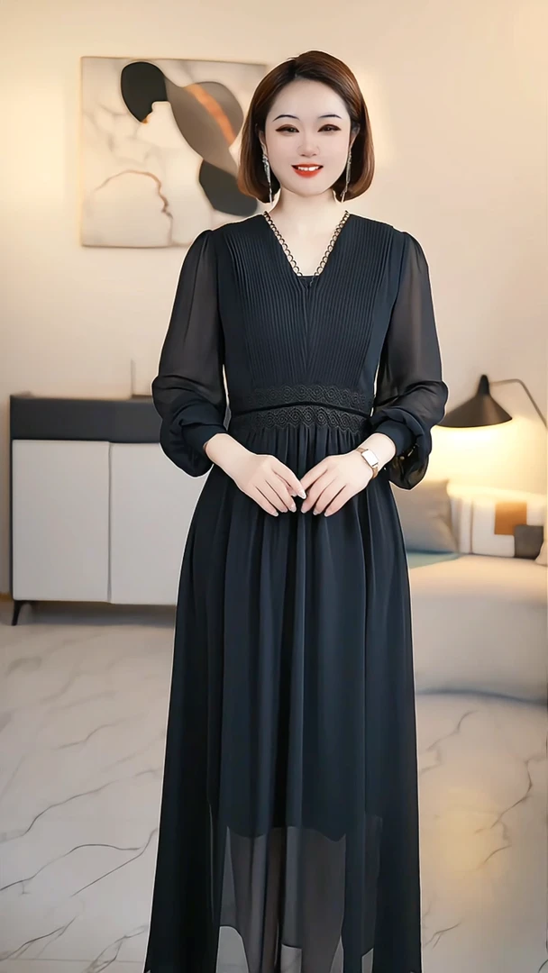 【深圳薇姐清仓】W高端大码原创遮肉显瘦连衣裙  5396