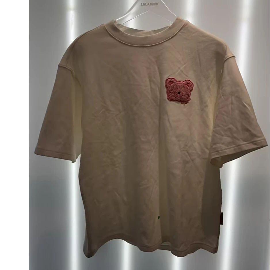 武汉(微瑕不退不换）小熊设计感宽松短袖T恤女L20C-WSDT15