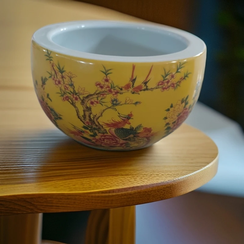 口径20高度12景德镇陶瓷金色祥凤来仪大水洗261