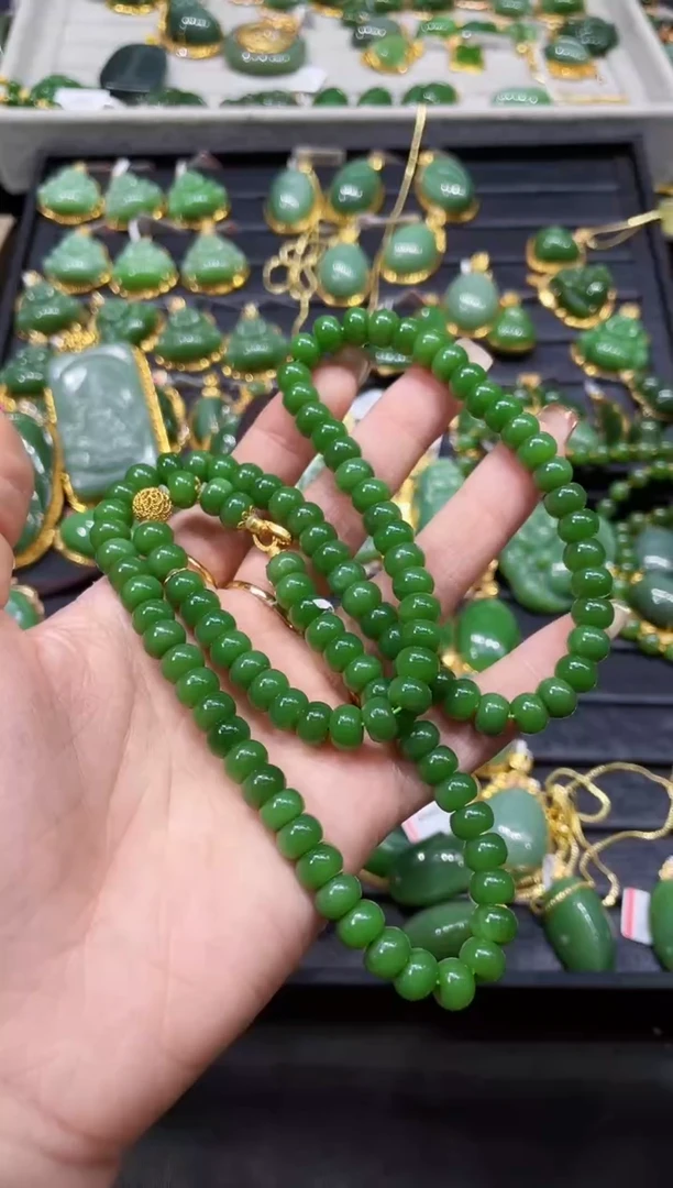 【闪购商品】和田玉毛衣链18K金镶嵌多样性发一