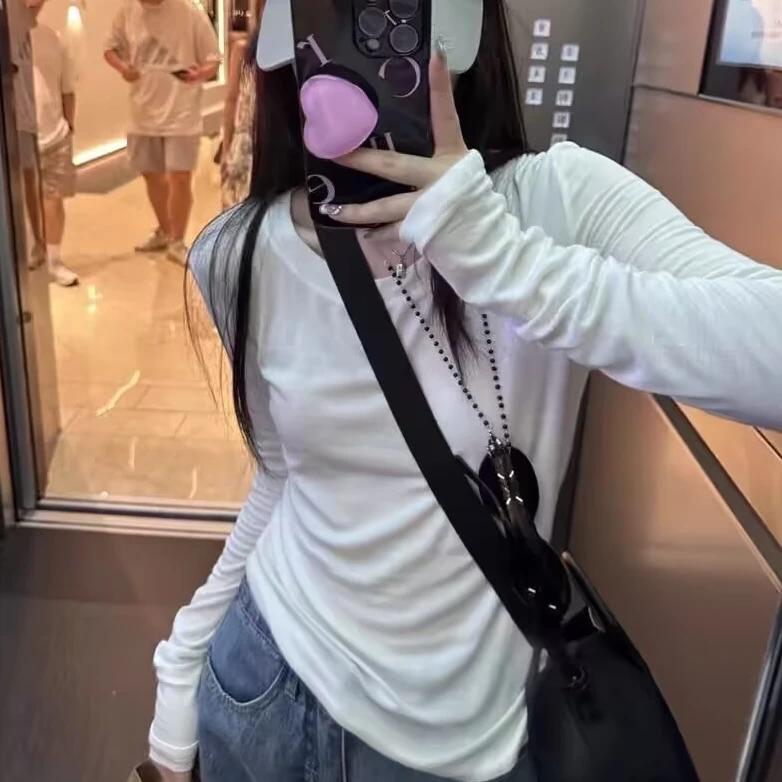 【天丝羊毛】阔领口基础纯色百搭简约弹力显瘦长袖T恤女内搭打底衫
