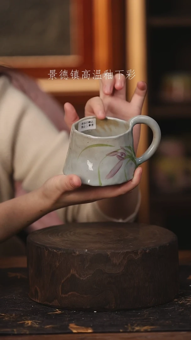 陶瓷景德镇高温釉下手绘陶瓷@L078@