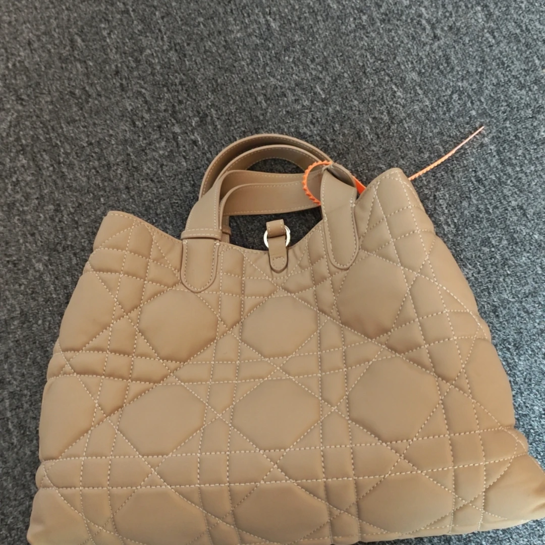 【时代高定】经典菱格纹牛皮女士大容量手提包腋下包