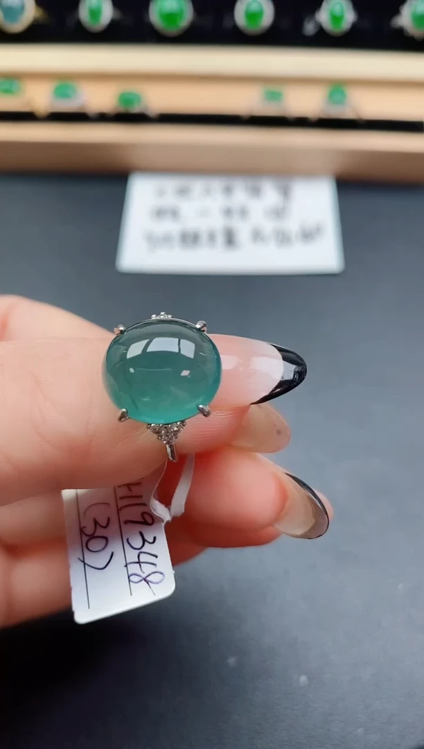 翡翠戒指银S925镶嵌1