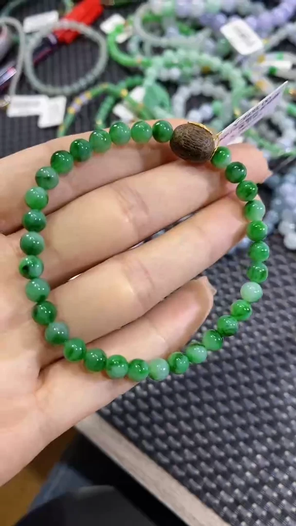 翡翠散珠天然翡翠A货 5＋ 翠绿