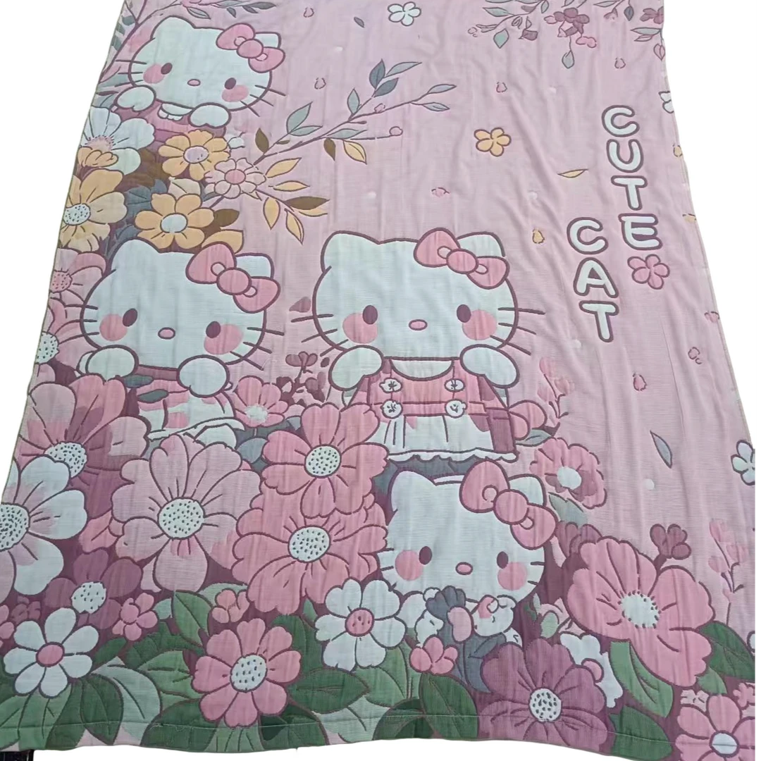 【花丛kt】150*200  A类全棉纱布云朵泡芙被