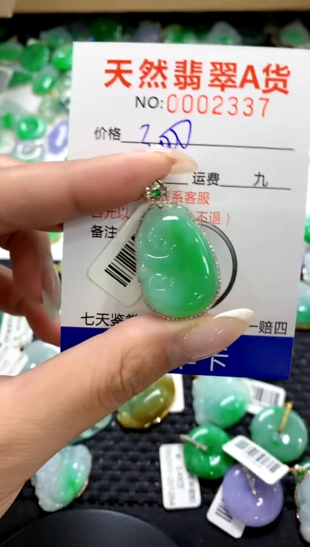 翡翠18K金镶嵌颈饰1