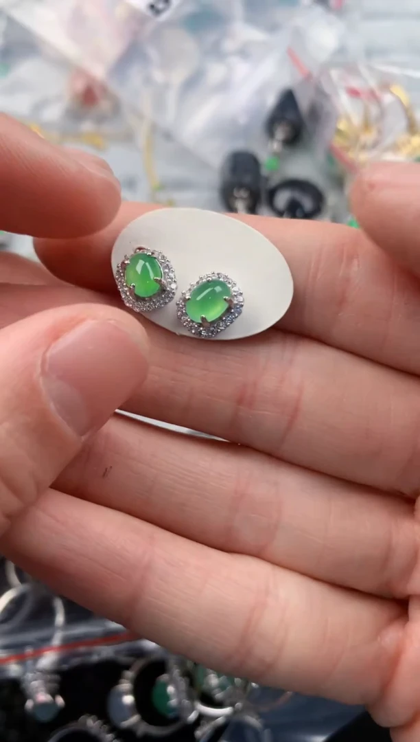 银S925镶嵌戒指翡翠111   9