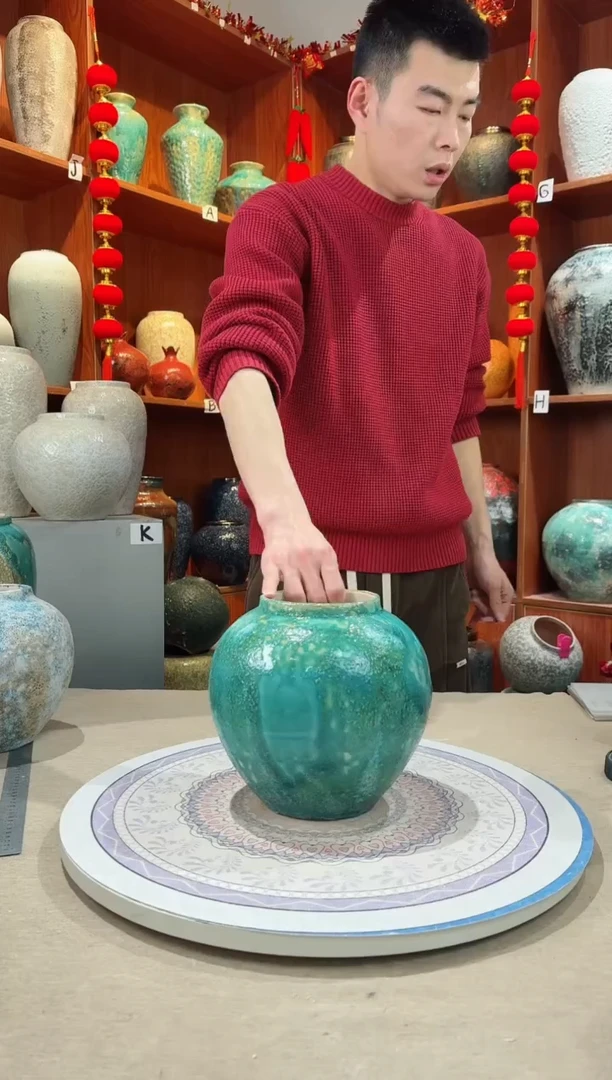 【闪购商品】瓶陶瓷花瓶 无花微瑕 草原绿小号