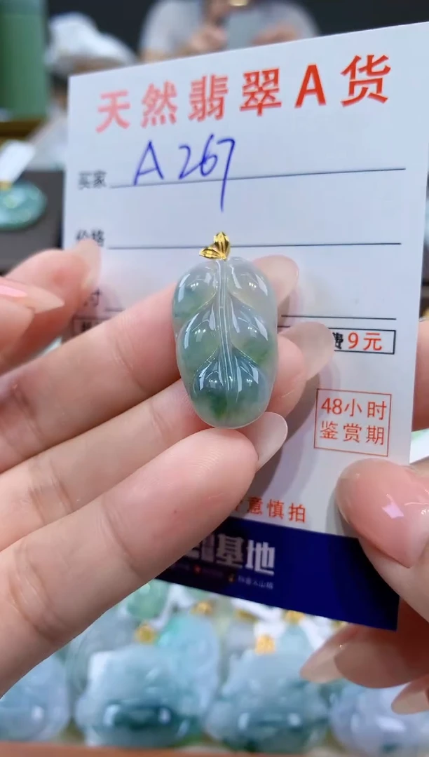 颈饰18K金镶嵌翡翠天然翡翠A货挂件