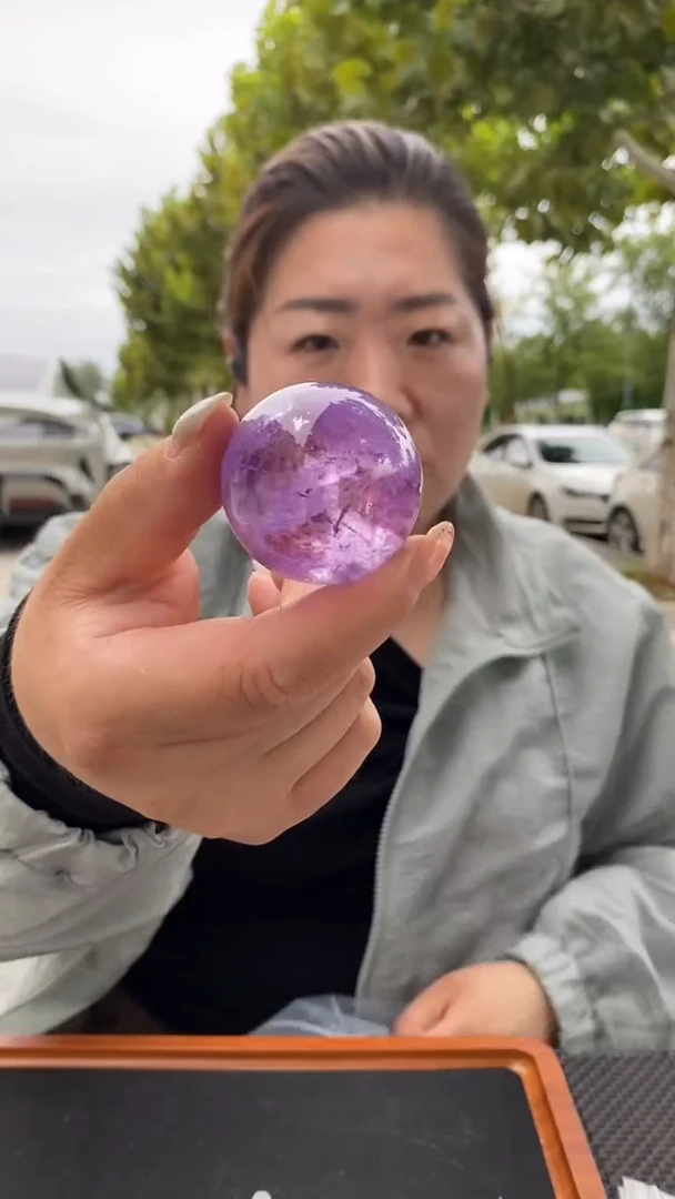 未镶嵌珠宝半成品水晶夏*澜紫水晶球D588