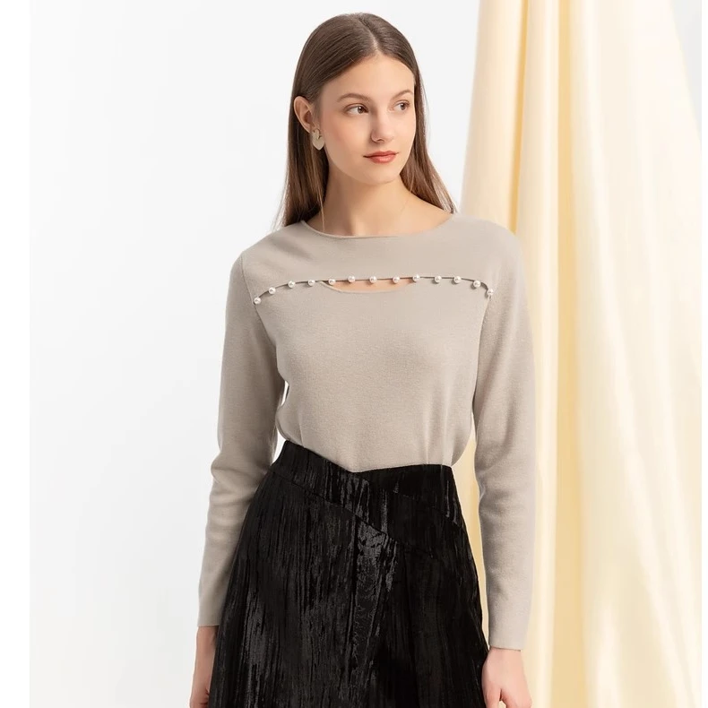 velwin蔚雯秋冬新款黑色短裙高腰a字开叉半身裙女LGBB13YA22