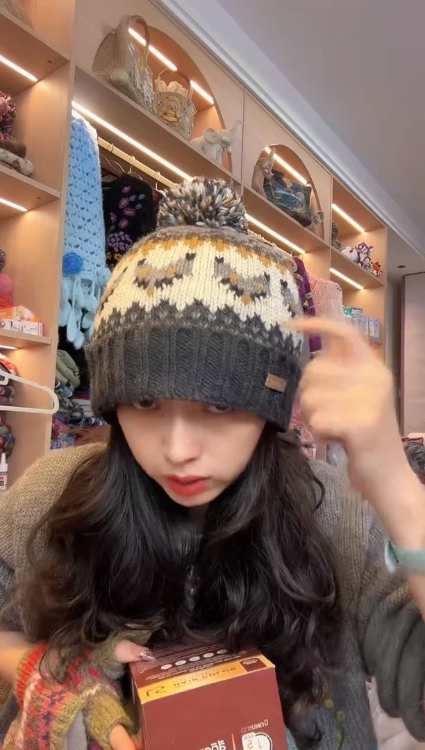 羊毛美丽如小狐狸翻边帽