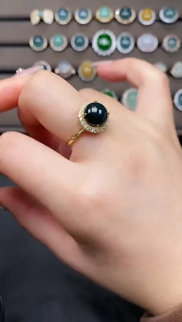 银S925镶嵌戒指翡翠111