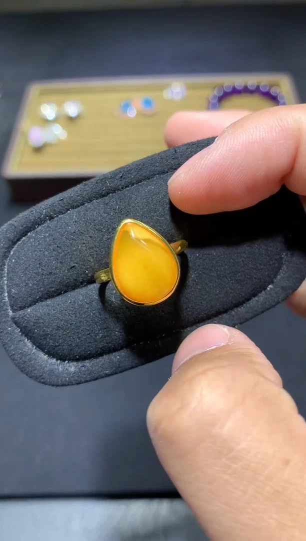 未镶嵌琥珀戒指Y83【多样性发其一】