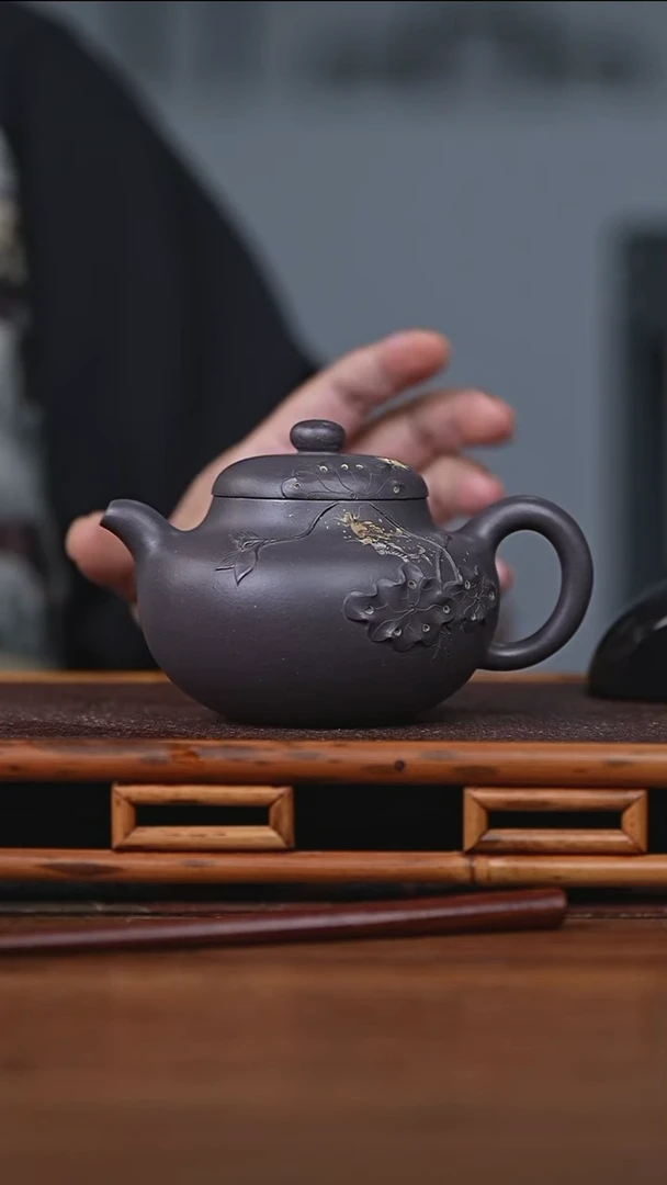 茶壶紫砂国庆中秋福利款 柿圆 天青泥