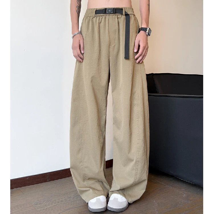 冰感透气宽松直筒裤男女夏季薄款阔腿弯刀裤潮流美式复古休闲长裤