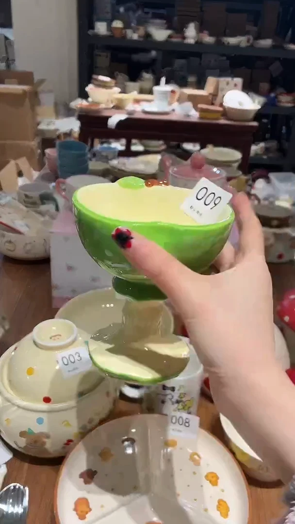瓷009 青苹果 高脚 瑕疵