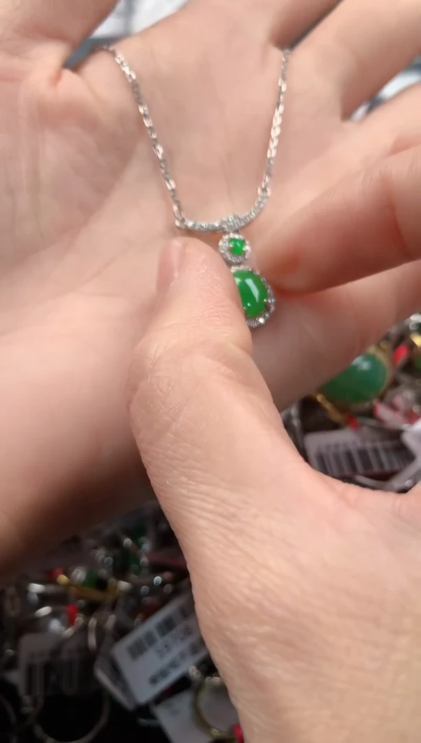 银S925镶嵌戒指翡翠3      10