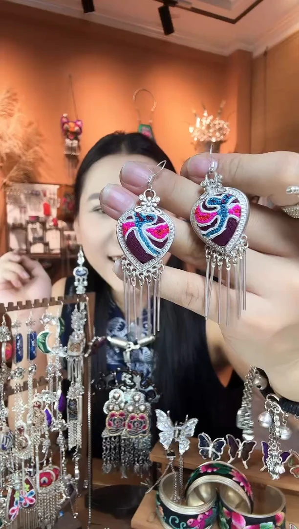 刺绣纯手工民族风耳环