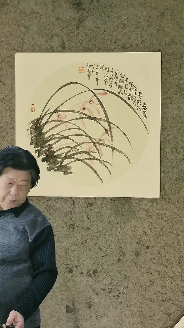 国画温德志老师 国画 禅意小品  50*50cm  卡纸