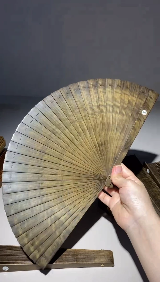 金丝楠张**～21厘米金丝楠木阴沉乌木扇917