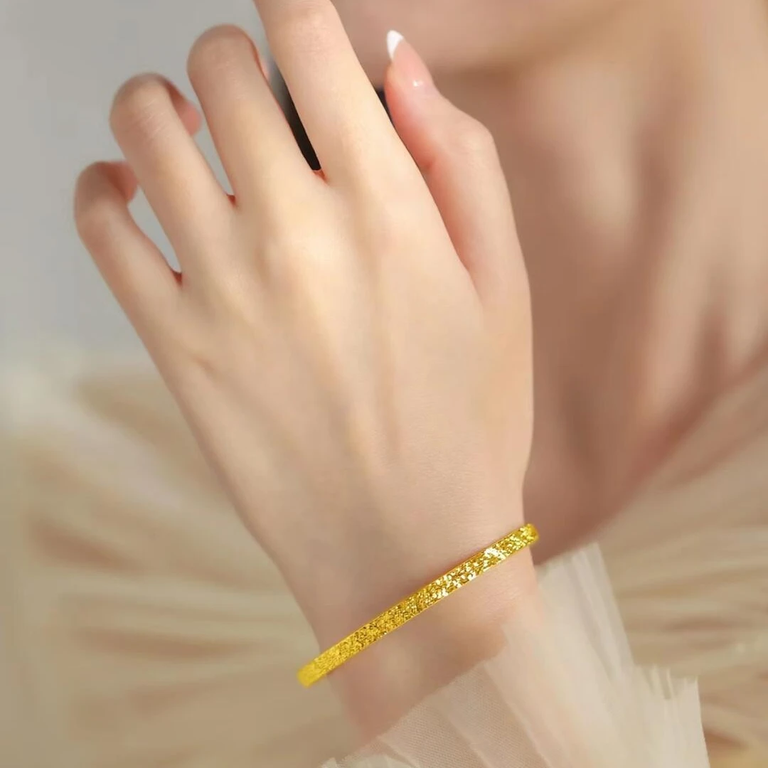 足银手镯 碎碎冰手镯铸金工艺足银999百搭时尚气质精美