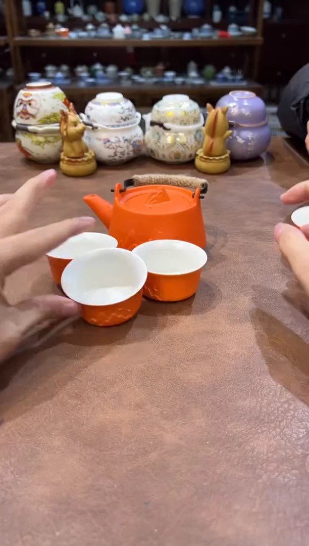 真的很便宜超好看会开片的旅行茶具