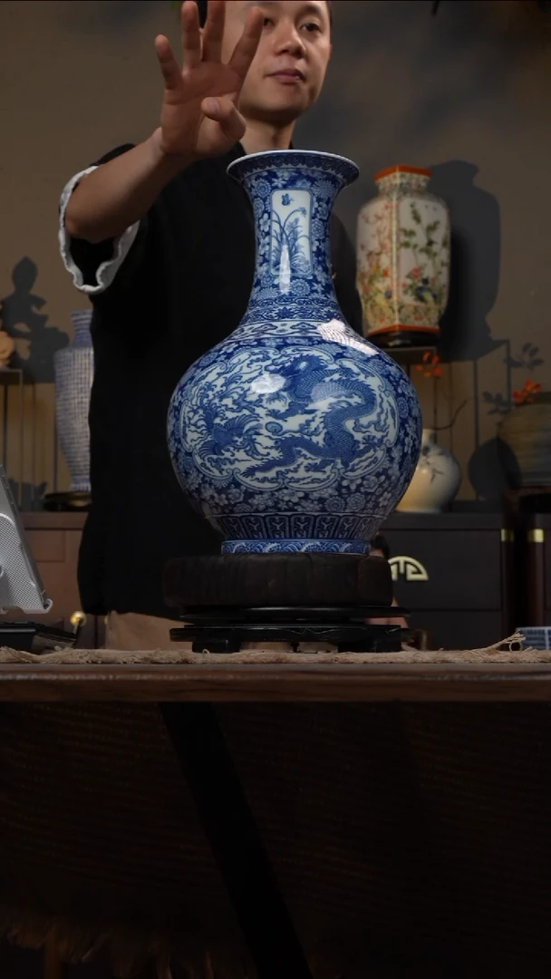 摆件WN问泥景德镇陶瓷花瓶摆件