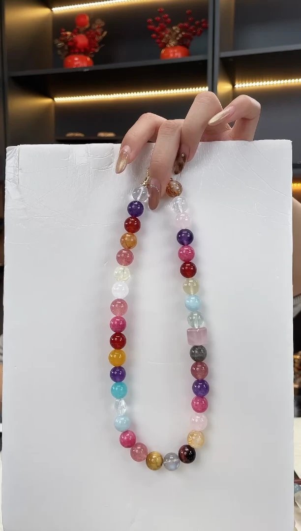 未镶嵌手链水晶粉水方糖项链