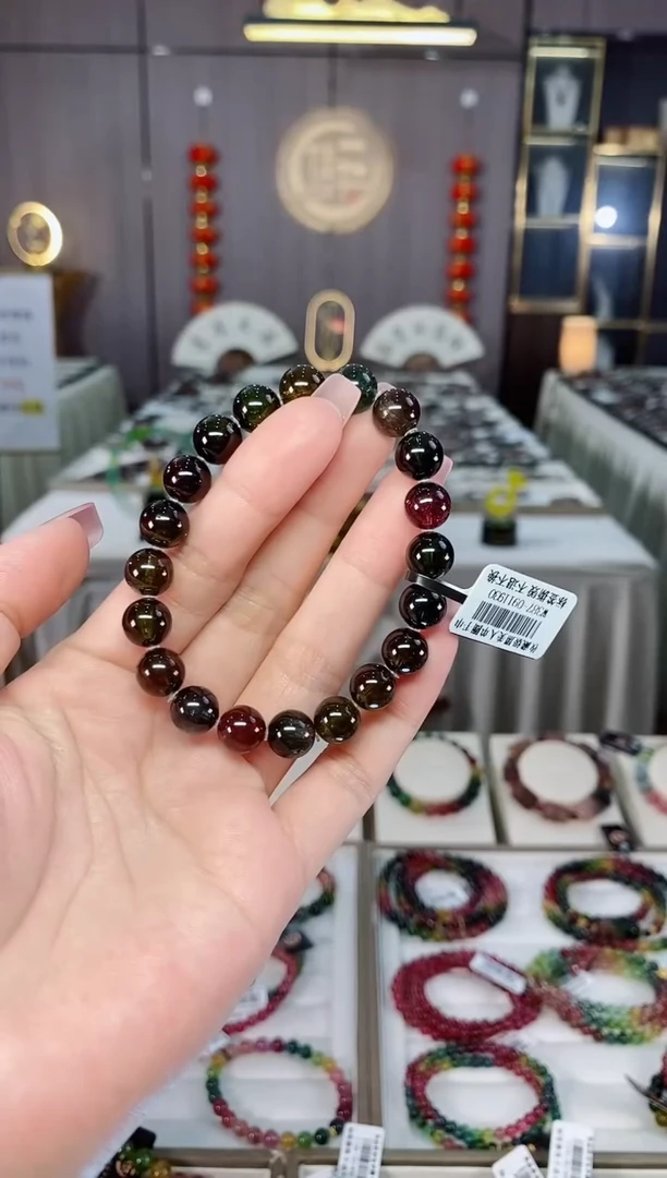 未镶嵌老矿碧玺单圈手串9mm+碧玺hon多样性发货一条