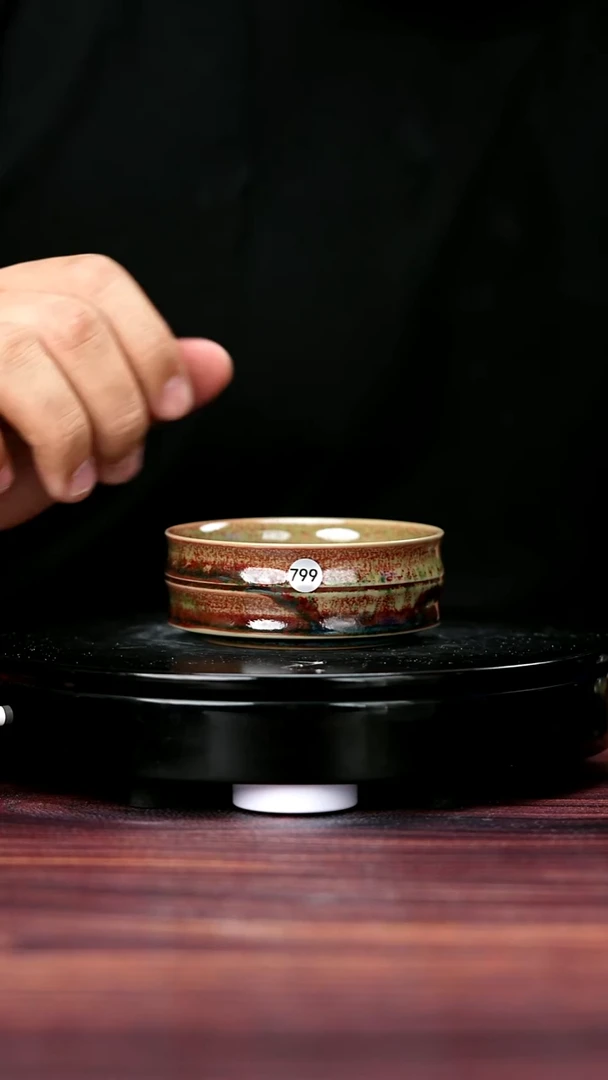 杯子799#李盼龙一级品原矿钧瓷竹节普洱盏