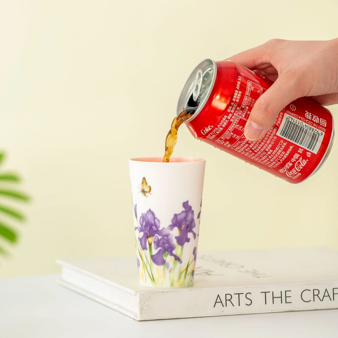 羊脂玉瓷鸢尾花马克杯德化白瓷品茗杯可乐杯陶瓷茶杯女士家用喝茶