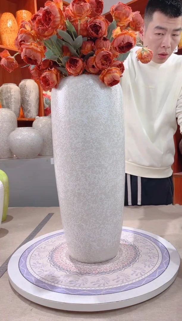 【闪购商品】瓶茶白50cm落地  陶瓷花瓶 无花