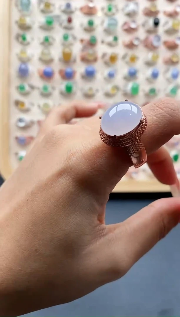 【闪购商品】翡翠戒指未镶嵌缅甸天然A货翡翠555 6+1