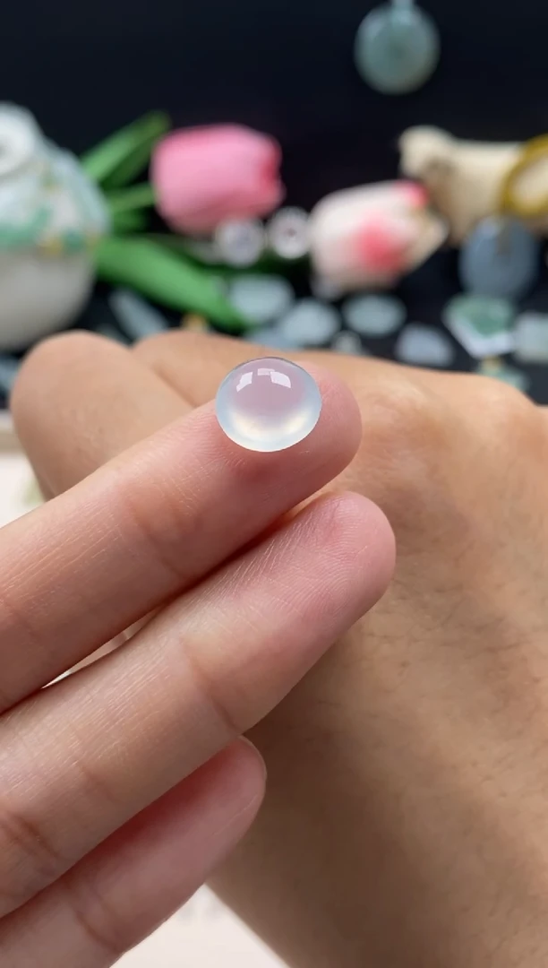 【闪购商品】翡翠颈饰未镶嵌翡翠白冰蛋面