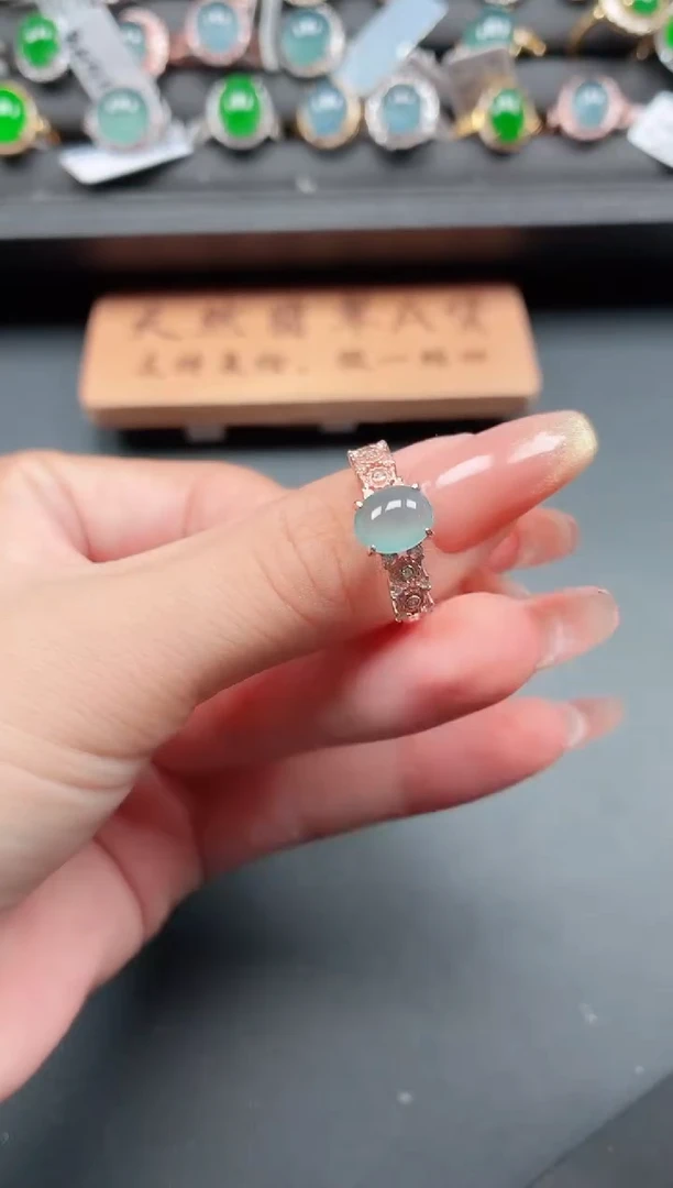 银S925镶嵌戒指翡翠111