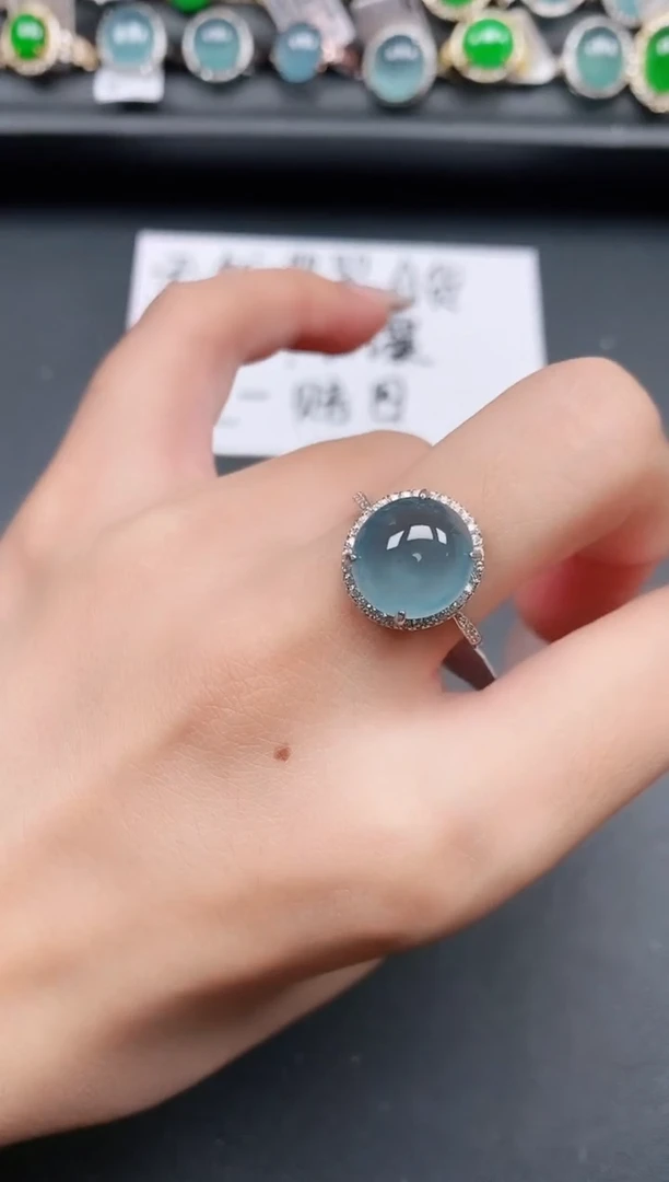 翡翠戒指银S925镶嵌11111