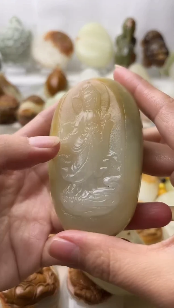 石材古青石棉纹正常不退换观音