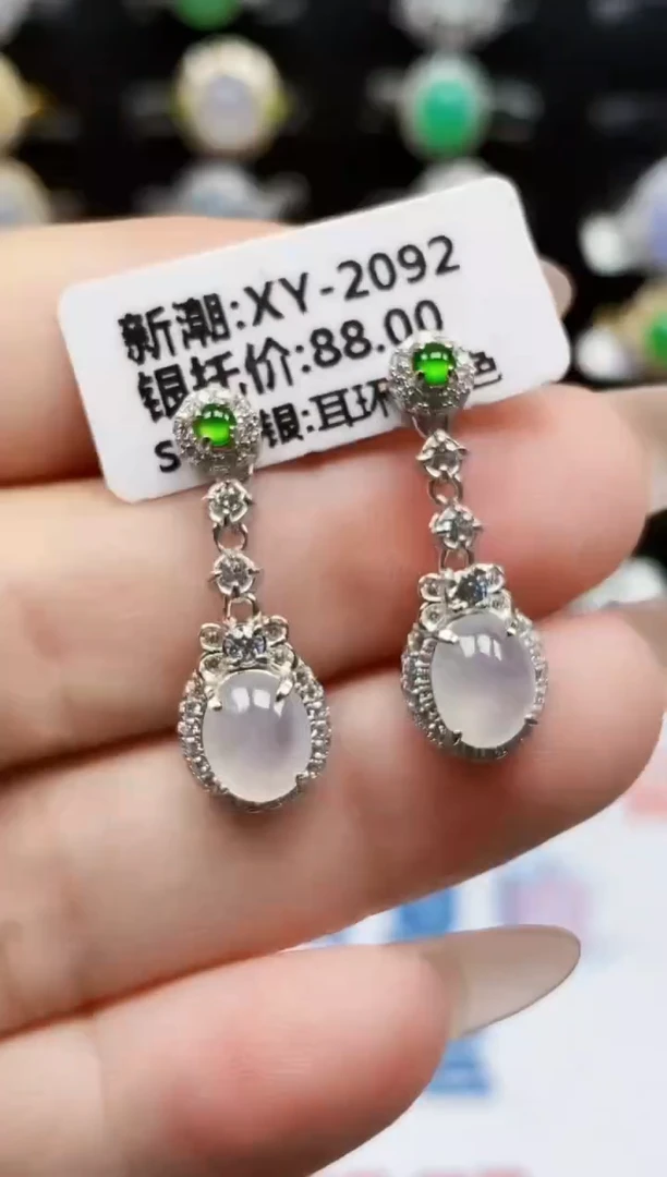 银S925镶嵌戒指翡翠0215