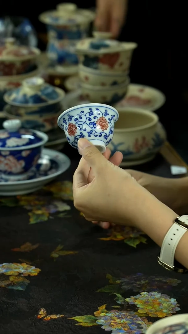 中秋国庆景德镇手绘瓷器