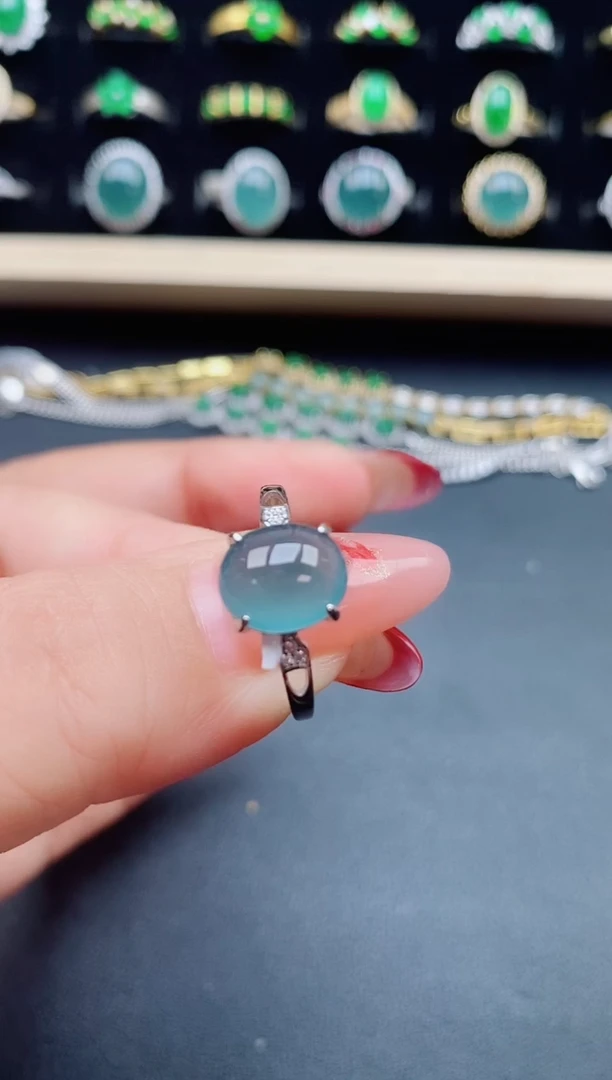 【闪购商品】翡翠戒指银S925镶嵌50850850