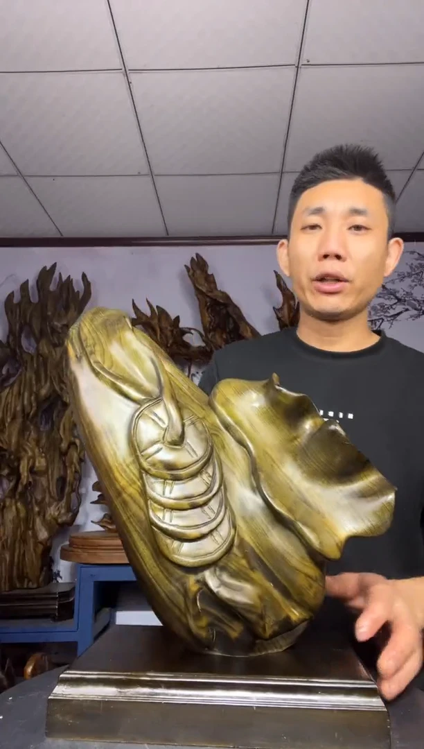 金丝楠木雕款王*金丝楠木工艺品摆件