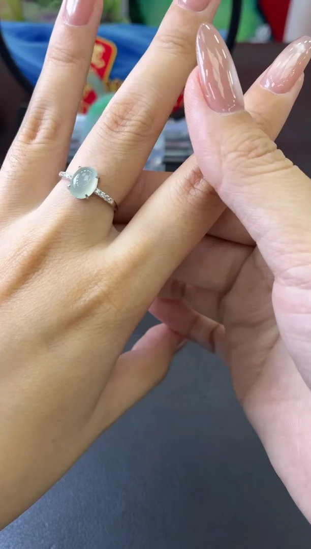 银S925镶嵌戒指翡翠戒指