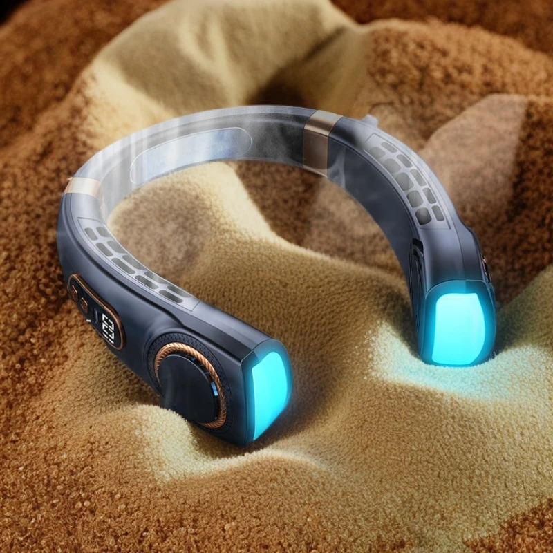 便携式挂脖风扇USB学生小型手持静音多功能充电无叶迷你小电风扇