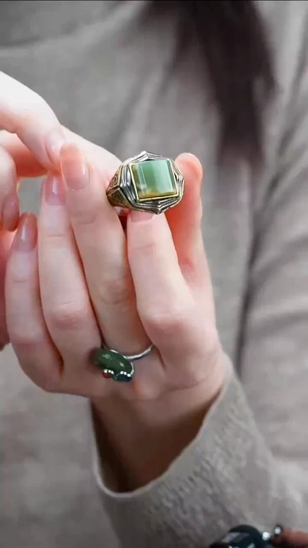 吊坠(不含链)未镶嵌和田玉戒指2