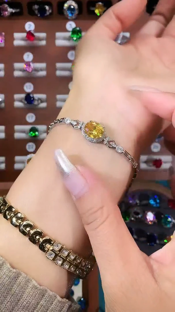 无925银金丝雀色手链