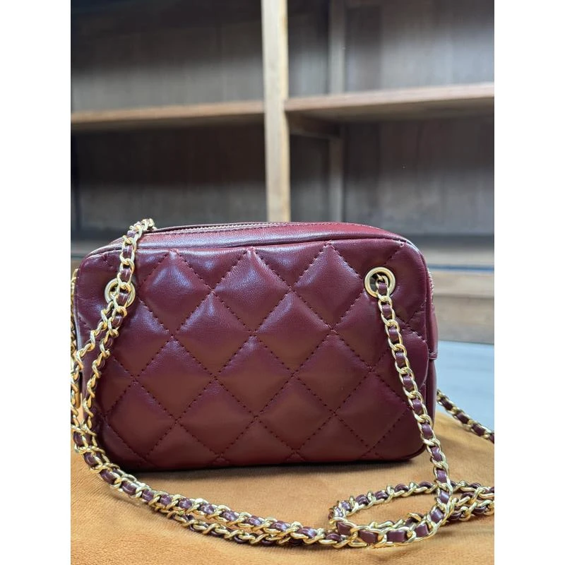 HIRMRIS手工真皮包551082-红 迷你枕头香红