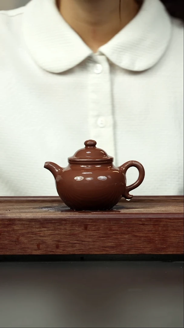 紫砂茶壶老紫泥 莲子